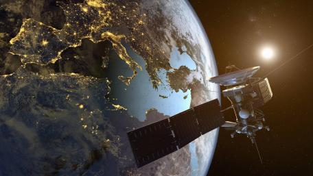 Satellites and earth wallpaper