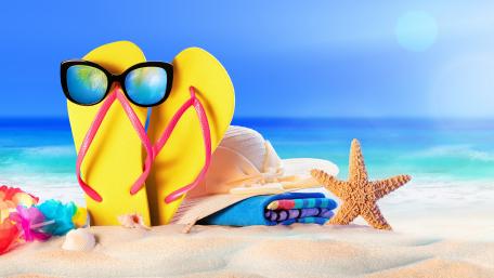 Bright Summer Beach Essentials Wallpaper wallpaper