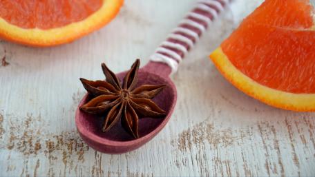 Citrus and Spice Harmony in Decorated Spoon wallpaper