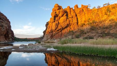 Majestic Sunset Over Serene River Landscape wallpaper