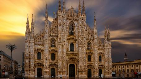 Majestic Cathedral Against a Dramatic Sky wallpaper
