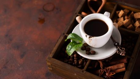 Warm Coffee in a Rustic Setting wallpaper