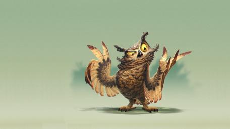 Whimsical Owl Character in Fantasy Art wallpaper