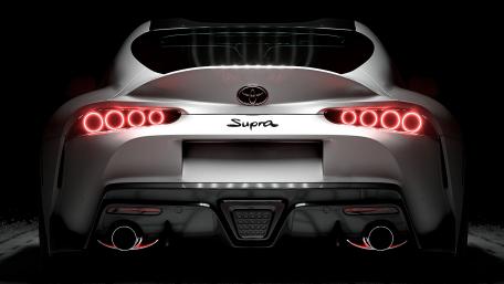 Sleek Toyota Supra Rear View Wallpaper wallpaper