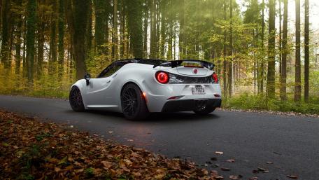 Sleek Sports Car in a Serene Forest Setting wallpaper