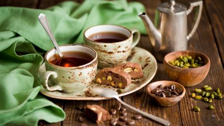 Cozy Tea Time with Delights of Nature wallpaper