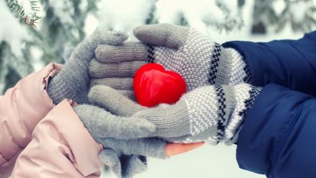 Warm Hearts in Winter Embrace wallpaper