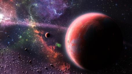 Vibrant Cosmic Journey to Distant Worlds wallpaper