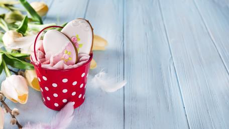 Sweet Spring Treats in a Charming Bucket wallpaper