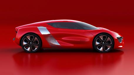 Sleek Red Sports Car Design Wallpaper wallpaper
