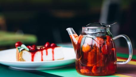 Savoring Sweet Delights and Refreshing Tea Experience wallpaper