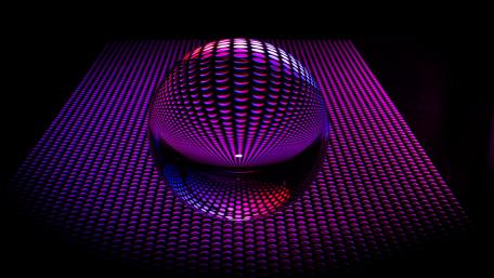 Vibrant Abstract Sphere with Dots Patterns in 4K Quality wallpaper
