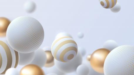 Golden Spheres in Harmonious Suspension wallpaper