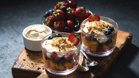 Delicious Fresh Fruit Dessert Cups Treat wallpaper