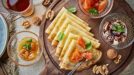 Delightful Sweet and Savory Crepes Platter wallpaper
