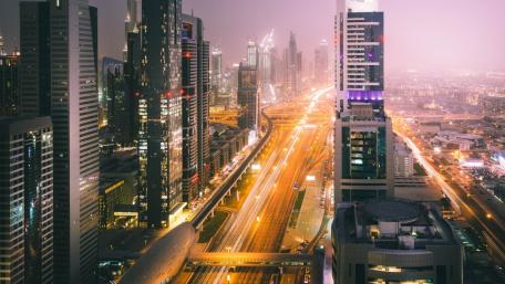 Mesmerizing Cityscape at Night wallpaper