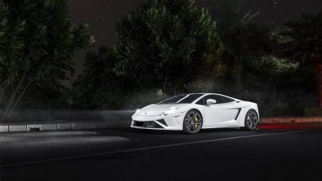 Sleek White Sports Car at Night Under the Stars wallpaper