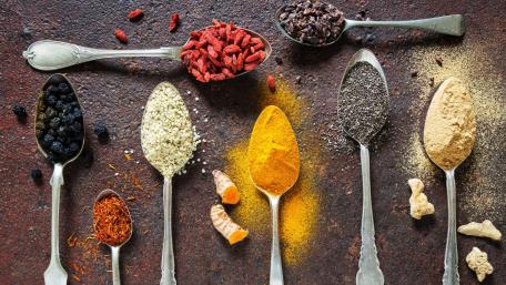 Spices of the World in Silver Spoons wallpaper