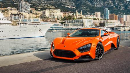 Vibrant Supercar by the Marina in Monaco wallpaper
