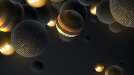 Golden Spheres in 3D wallpaper