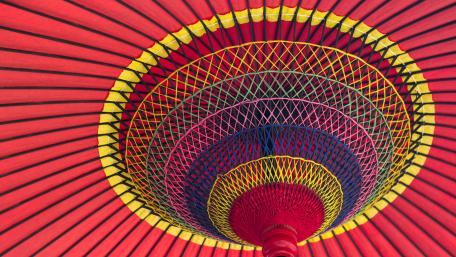 Close-up of a Traditional Japanese Parasol wallpaper