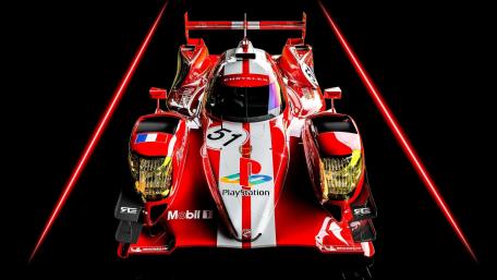 Race Car Revolutionized in Bold Colors wallpaper