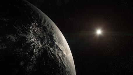 Ethereal Planet Against a Distant Star wallpaper