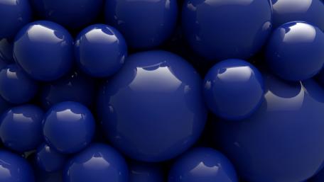 Shiny Blue Spheres in Abstract Design wallpaper