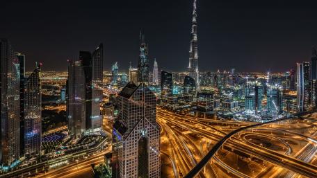 Stunning Night View of a Vibrant Cityscape wallpaper