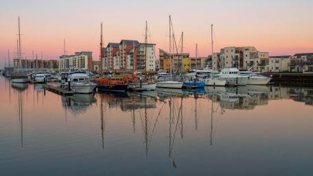 Serene Harbor at Sunset wallpaper