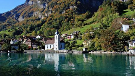 Charming Village in Bern Switzerland Wall Art wallpaper