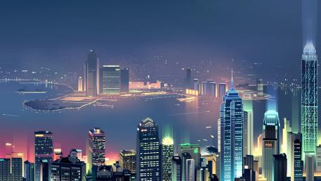 City Lights at Dusk wallpaper