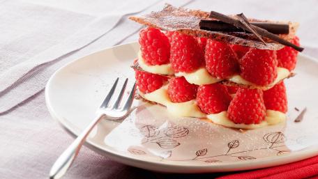 Delightful Raspberry Dessert Creation wallpaper