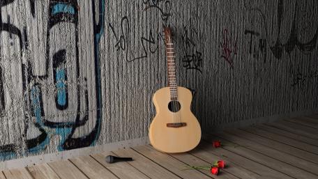 Melody in an Urban Scene wallpaper