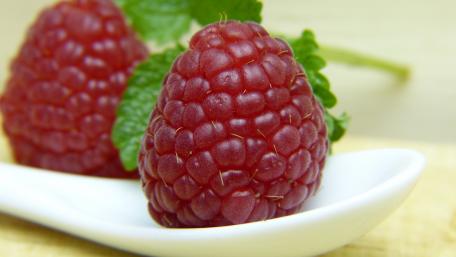 Vibrant Raspberries on White Spoon wallpaper