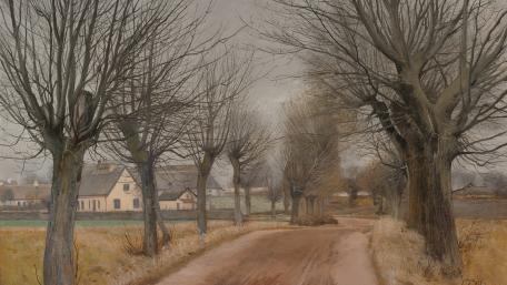Serene Country Road in Winter wallpaper