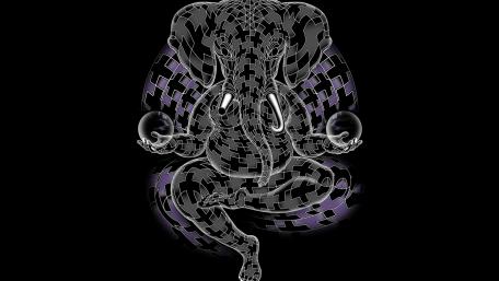 Mystical Elephant in Abstract Geometry wallpaper
