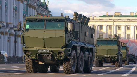 Military Parade of Armored Vehicles in Action wallpaper