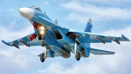 Sleek Su-30 Fighter Jet in Action wallpaper
