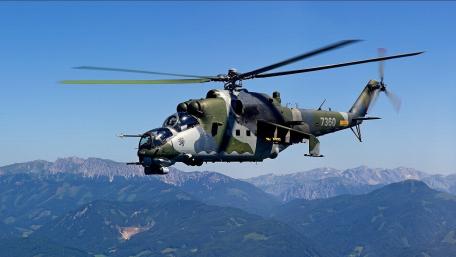 Majestic Military Helicopter in Flight wallpaper