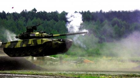 Dynamic Military Tank in Action wallpaper