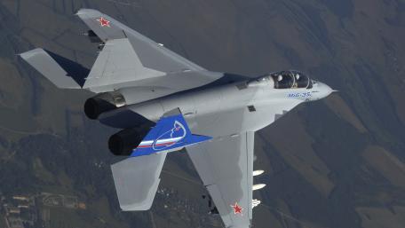 Powerful MIG-35 Stealth Fighter in Flight wallpaper