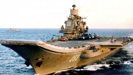 Majestic Aircraft Carrier at Sea wallpaper