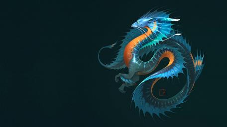 Majestic Dragon of the Abyssal Depths wallpaper