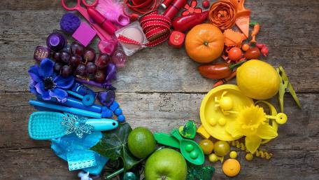 Vibrant Colorful Abstract Arrangement of Objects wallpaper