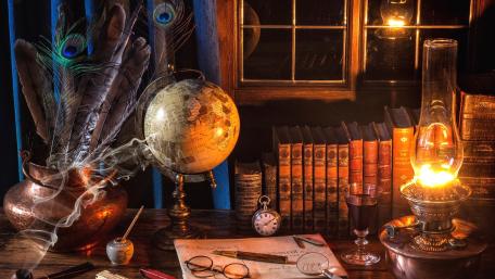 Mystical Vintage Study Atmosphere wallpaper