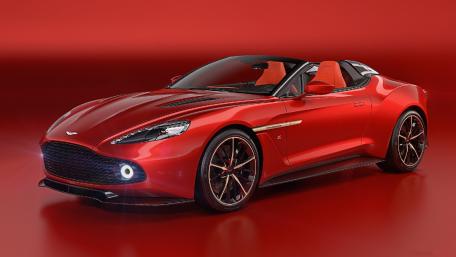 Sleek Red Aston Martin Convertible Wallpaper wallpaper