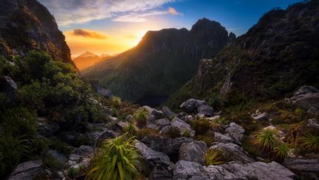 Breathtaking Mountain Sunset Scenic View wallpaper