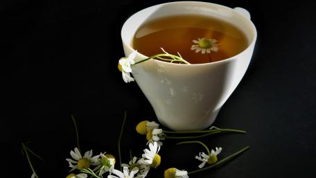Serene Tea Time with Flowers wallpaper