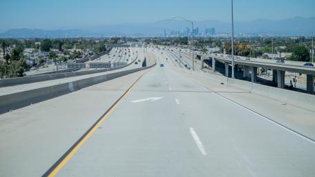 Driving on the Harbor Freeway wallpaper